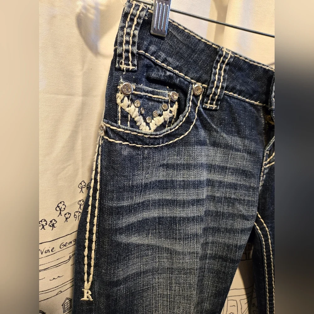 NWOT Women's Rock And Roll Cowgirl Low Rise Wide Leg Jeans Size 27x34 - Picture 2 of 14